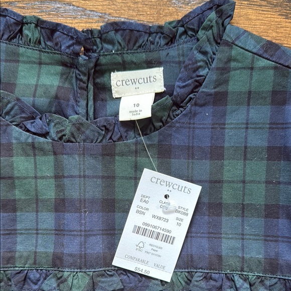 Crewcuts Navy Blue and Green Tartan Blouse - Picture 2 of 2
